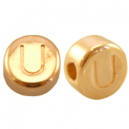 Perles alphabet en métal DQ lettre U Doré (sans nickel)