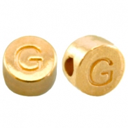 Perles alphabet en métal DQ lettre G Doré (sans nickel)