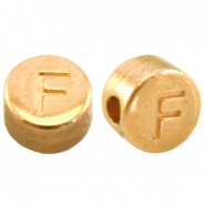 Perles alphabet en métal DQ lettre F Doré (sans nickel)