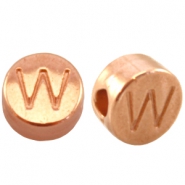 Perles alphabet en métal DQ lettre W Doré rosé (sans nickel)