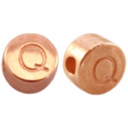 Perles alphabet en métal DQ lettre Q Doré rosé (nickel free)
