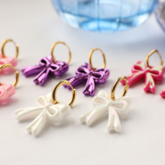 Nouveau Breloques noeuds et boucles d'oreilles coeur