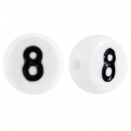 Perles acryliques chiffres 8 Blanc