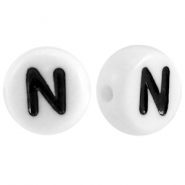 Perles acryliques alphabet lettre N blanc
