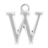 Perles alphabet en métal DQ lettre W argenté antique (sans nickel)