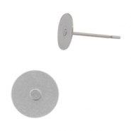 Boucles d'oreilles en acier inox pour cabochon 12mm argenté