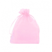 Sachet à bijoux en organza 7x9cm rose