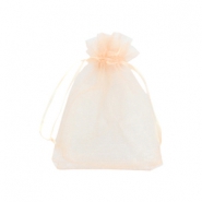 Sachet à bijoux en organza 9x12cm abricot pêche