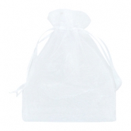 Sachet à bijoux en organza 13x18cm blanc
