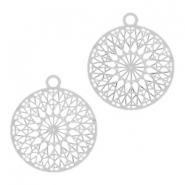 Pendentifs bohèmes avec anneau 13mm argenté