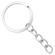 Porte-clés anneau 25mm argenté antique