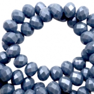 Perles à facettes 4x3mm disque bleu airforce