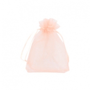 Sachet à bijoux en organza 7x9cm Saumon pêche