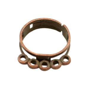 Appr&ecirc;ts en m&eacute;tal TQ bague ajustable avec anneaux cuivre (sans nickel)
