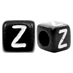 Perles acryliques alphabet lettre Z noir