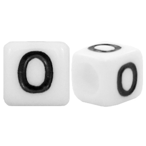 Perles acryliques alphabet lettre O blanc