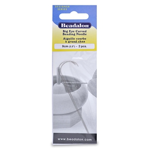 Beadalon big eye curved needle 9cm Argent&eacute;