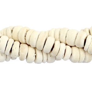 Perles en coco disque 8mm blanc (couleur naturelle de coco)