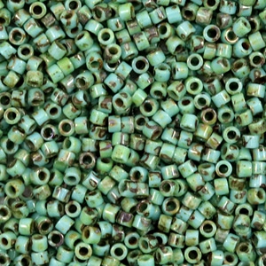 Perles Miyuki delicas 11/0 Opaque picasso turquoise blue DB-2264