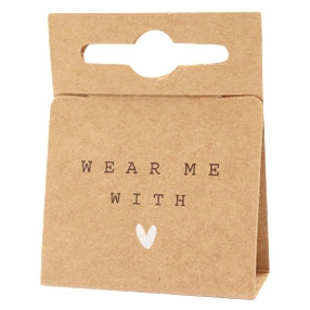 Cartes &agrave; bijoux "Wear Me with &hearts;" marron