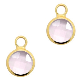 Pendentifs Crystal Glass 8mm Rose cristal-dor&eacute;