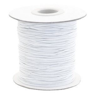 Fil &eacute;lastique color&eacute; 1mm blanc
