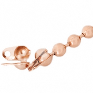 Embout en m&eacute;tal Basic Quality pour cha&icirc;ne &agrave; billes 1.2mm dor&eacute; rose