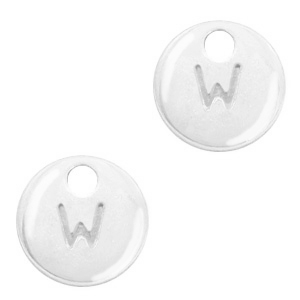 Breloques en m&eacute;tal Basic Quality lettre W Argent&eacute; antique (sans nickel)