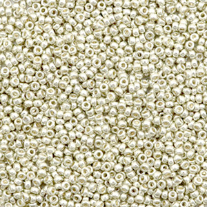 Perles de rocailles Miyuki 15/0 Duracoat galvanized silver 15-4201