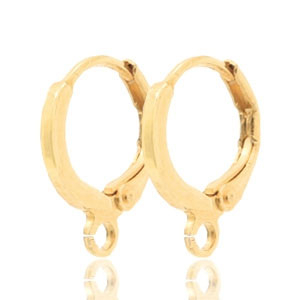 Boucles d'oreilles dormeuses 1 anneau 12mm Dor&eacute;