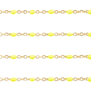 Appr&ecirc;ts en acier inox cha&icirc;ne maille jaseron 1mm Jaune-dor&eacute;