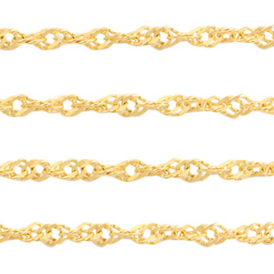 Appr&ecirc;ts en acier inox cha&icirc;ne maille jaseron weave dor&eacute;