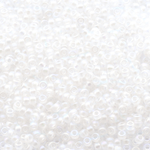 Perles de rocailles Miyuki 11/0 White lined ab crystal 11-284