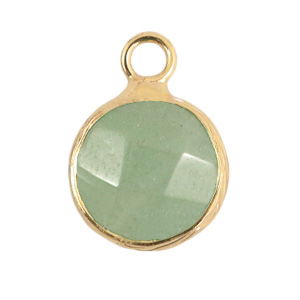 Pierres naturelles pendentifs 16mm Vert clair-dor&eacute;