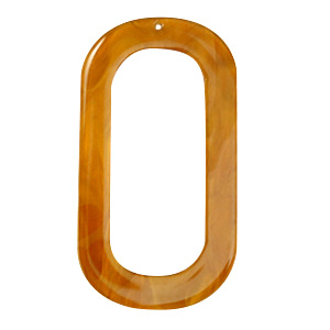 Pendentifs en r&eacute;sine oblong ovale 56x30mm Marron dor&eacute;