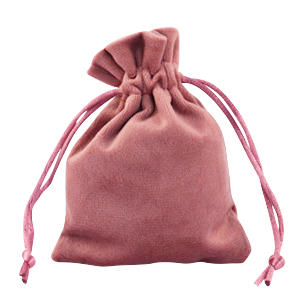 Sachet &agrave; bijoux en velours Rose vintage