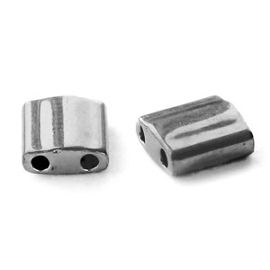 Perles Miyuki tila 5x5mm Plated nickel anthracite TL-190