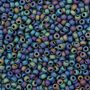 Perles de rocailles Miyuki 11/0 Opaque matte AB black 11-401FR