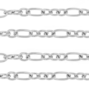 Appr&ecirc;ts en acier inox cha&icirc;ne maille jaseron maillons argent&eacute;