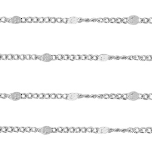 Appr&ecirc;ts en acier inox cha&icirc;ne maille jaseron maillons argent&eacute;