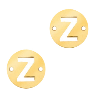 Breloques en acier inox connecteur lettre Z rond 10mm Dor&eacute;