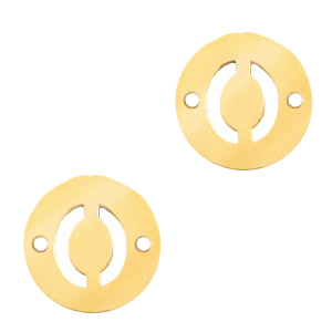 Breloques en acier inox connecteur lettre O rond 10mm Dor&eacute;