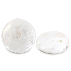 BQ Perles d'eau douce m&eacute;daillon Blanc nacr&eacute;