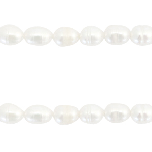 BQ Perles d'eau douce "grain de riz" 7x5mm Blanc naturel