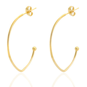 Boucles d'oreilles en acier Inox Dor&eacute;