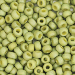 Perles de rocailles Miyuki 6/0 Opaque glazed frosted rainbow olive green 6-4697