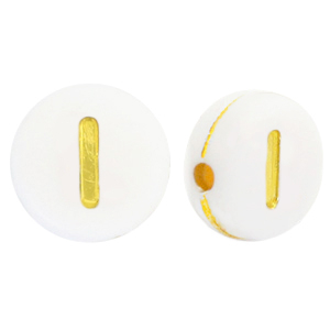 Perles lettres acryliques I Blanc-dor&eacute;