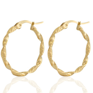 Boucles d'oreilles en acier inox cr&eacute;oles Dor&eacute;