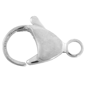 Appr&ecirc;ts en acier inox fermoir mousqueton 9mm Argent&eacute;