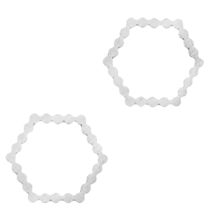 Breloques en acier inox connecteur hexagone Argent&eacute;